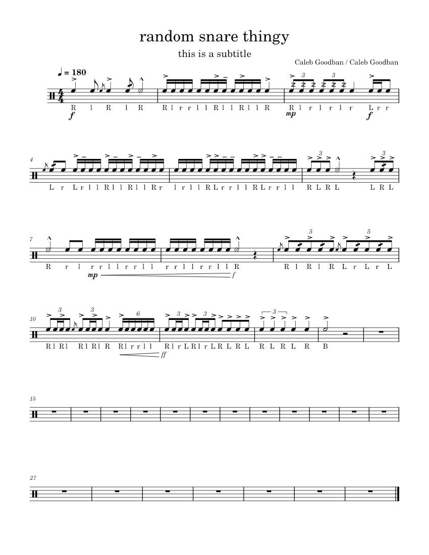 some snare feature music – .Caleb. Sheet music for Trumpet other (Solo ...