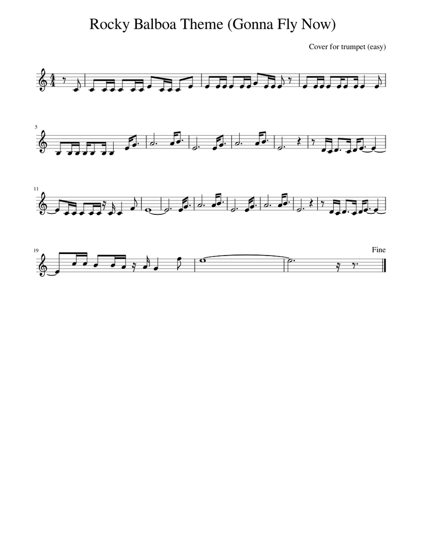 Rocky Balboa Theme (Gonna Fly Now) Sheet music for Piano (Solo) |  Musescore.com