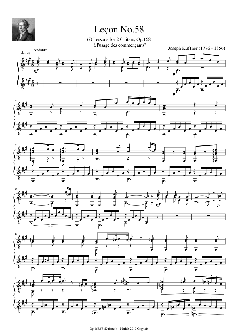 60 Lessons for 2 Guitars Op.168