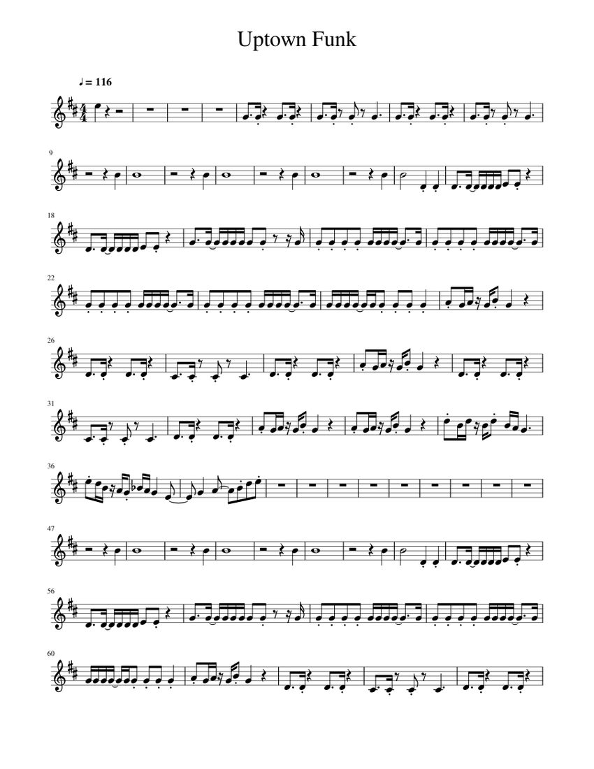 Uptown Funk Sheet music for (Solo)
