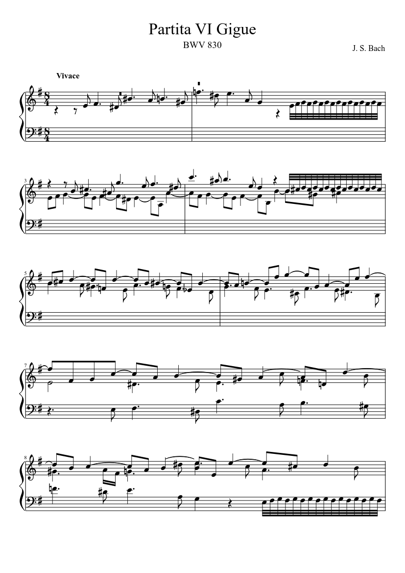 Partita in E minor BWV 830