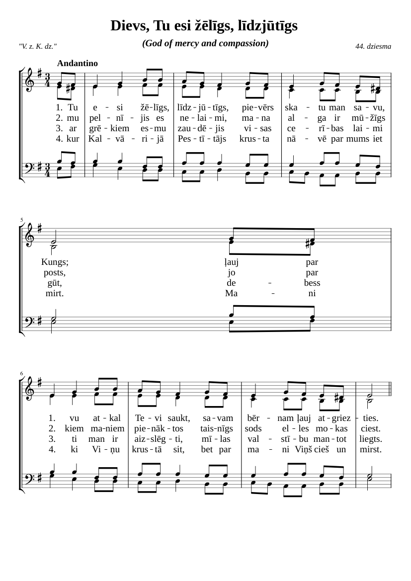 Dievs Tu esi (God of mercy)