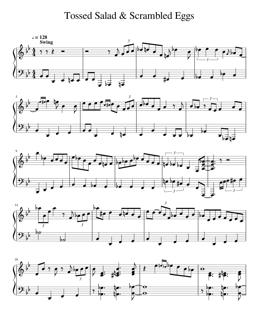 Tossed Salad & Scrambled Eggs Sheet music for Piano (Solo) | Musescore.com