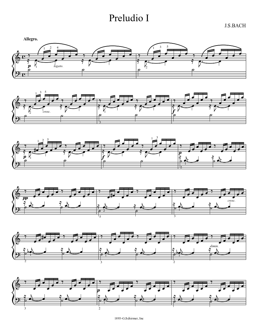 Preludio from Cello Suite No.1 in G-major BWV 1007
