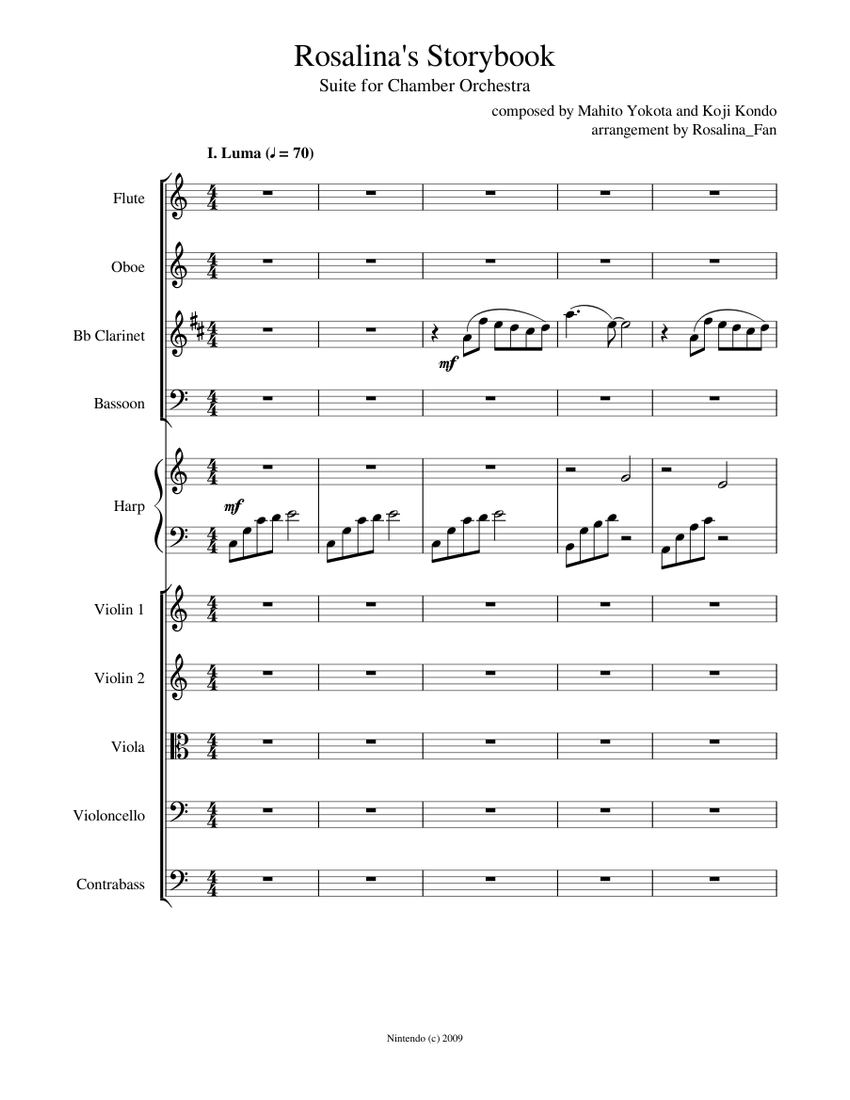 Rosalina S Storybook Sheet Music For Flute Oboe Clarinet In B Flat Bassoon More Instruments Chamber Orchestra Musescore Com Rosalina S Storybook Sheet Music For Flute Oboe Clarinet In B Flat Bassoon More Instruments Chamber Orchestra Musescore Com