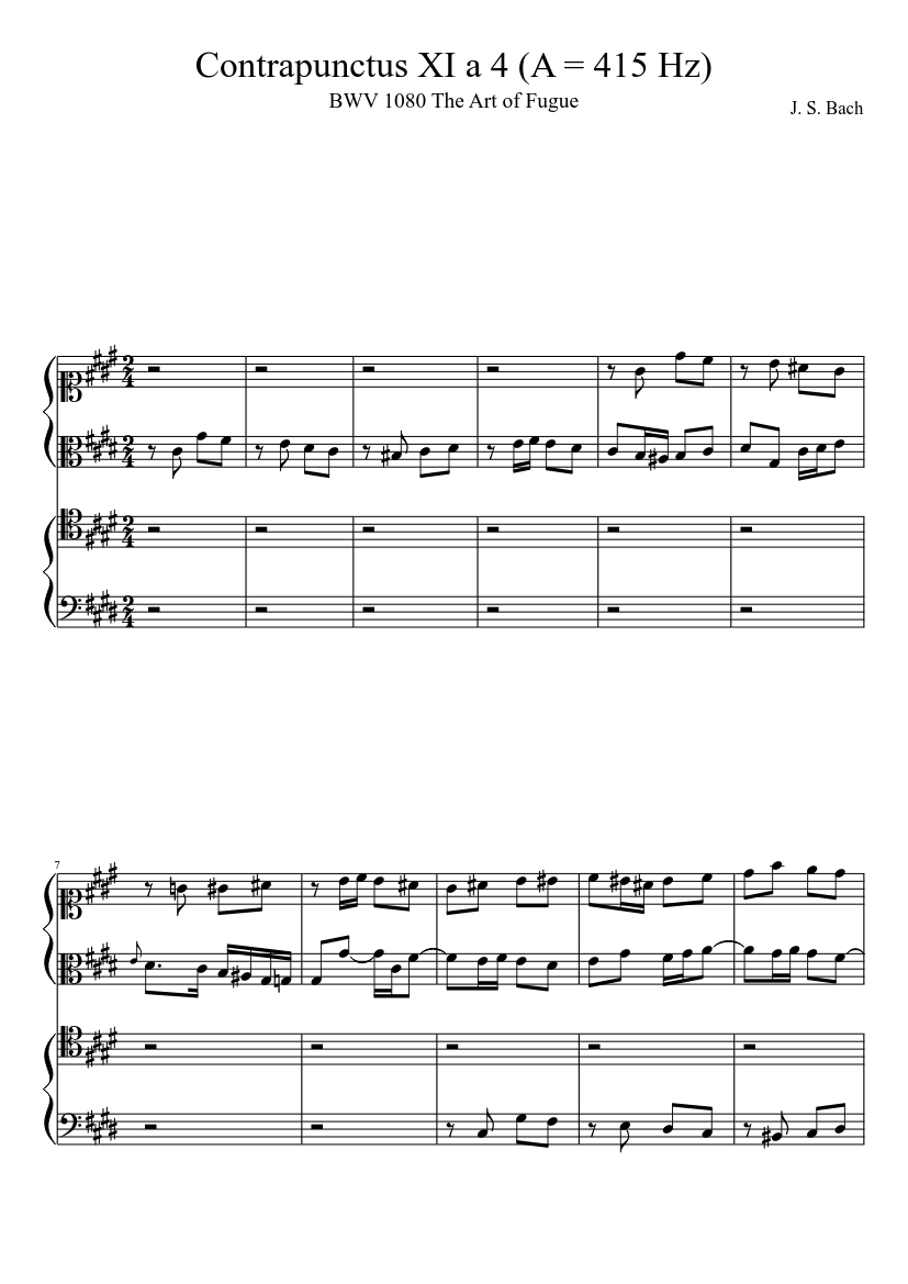 Die Kunst der Fuge BWV 1080