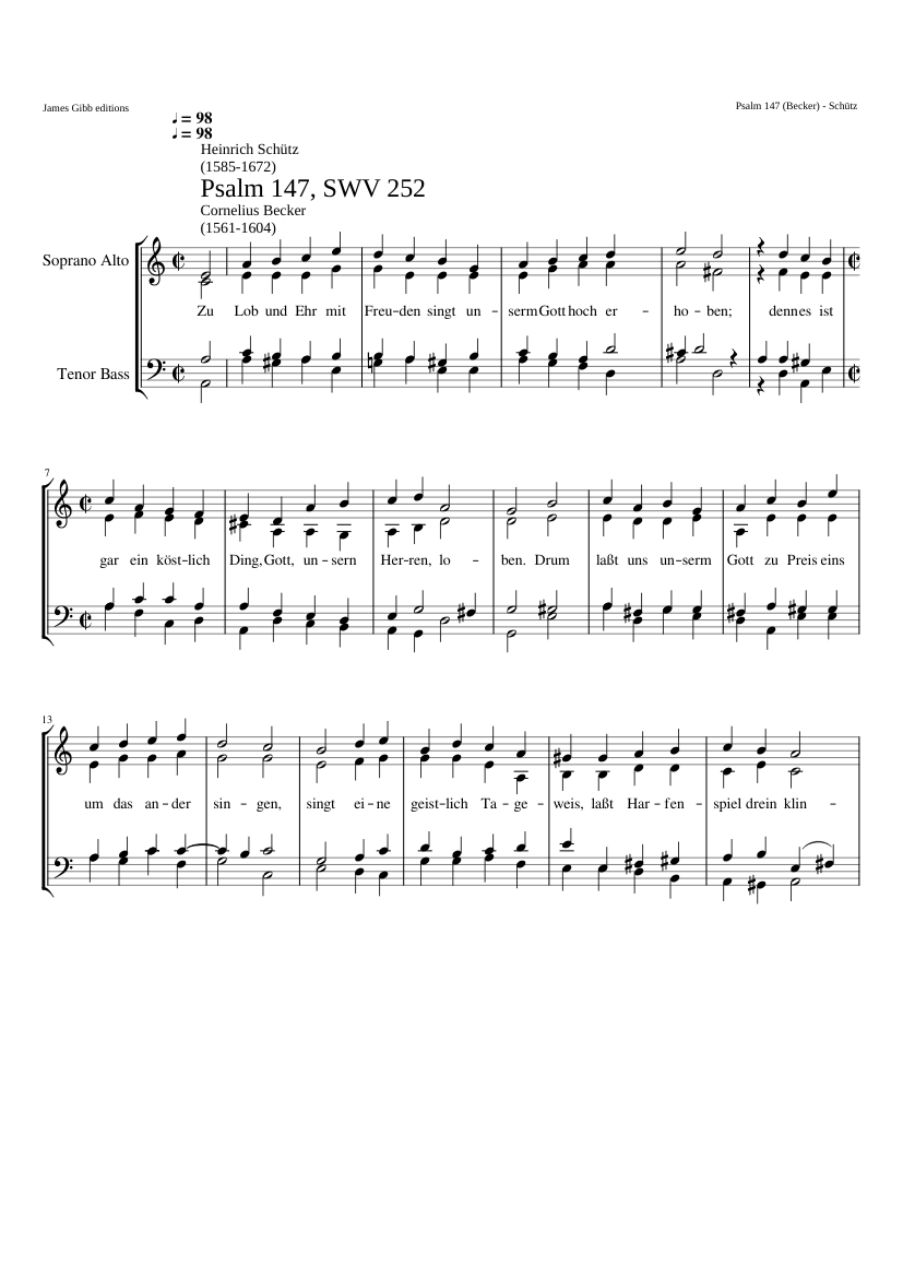 Zu Lob und Ehr mit Freuden singt SWV 252