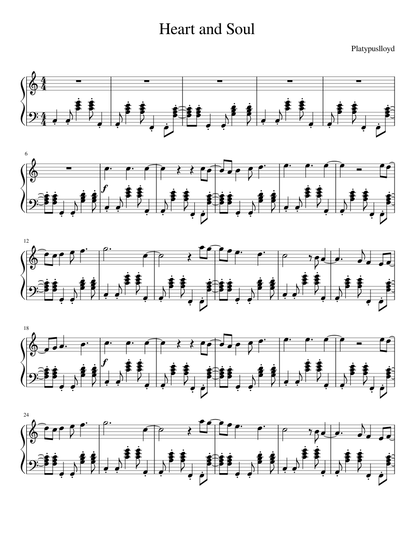 Heart and Soul (Piano) Sheet music for Piano (Solo) Easy | Musescore.com
