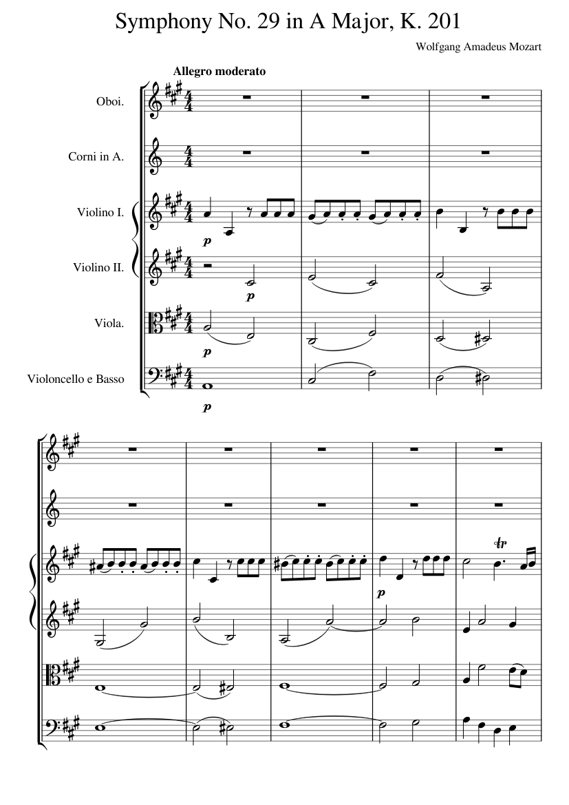 Symphony No.29 in A major K.201/186a