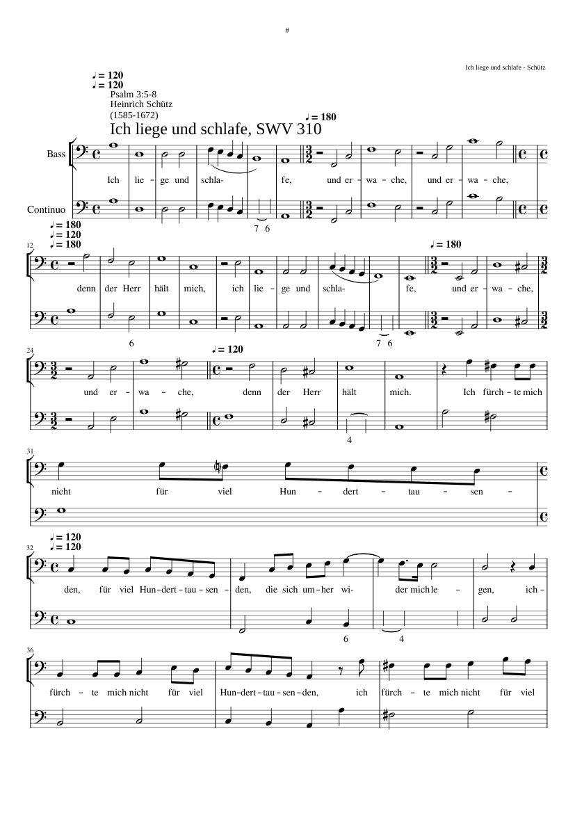 Ich liege und schlafe SWV 310
