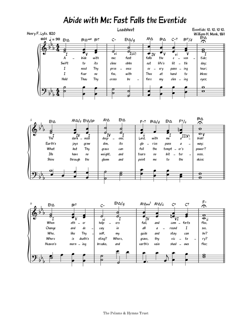 Abide With Me Fast Falls The Eventide Adam Geibel Sheet Music For Abide with me fast falls the eventide adam geibel sheet music for