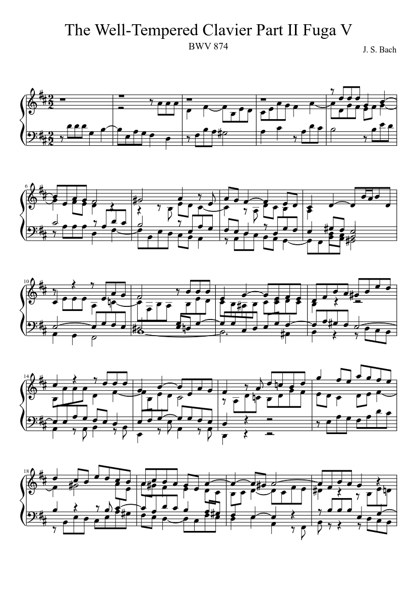 Prelude and Fugue in D major BWV 874