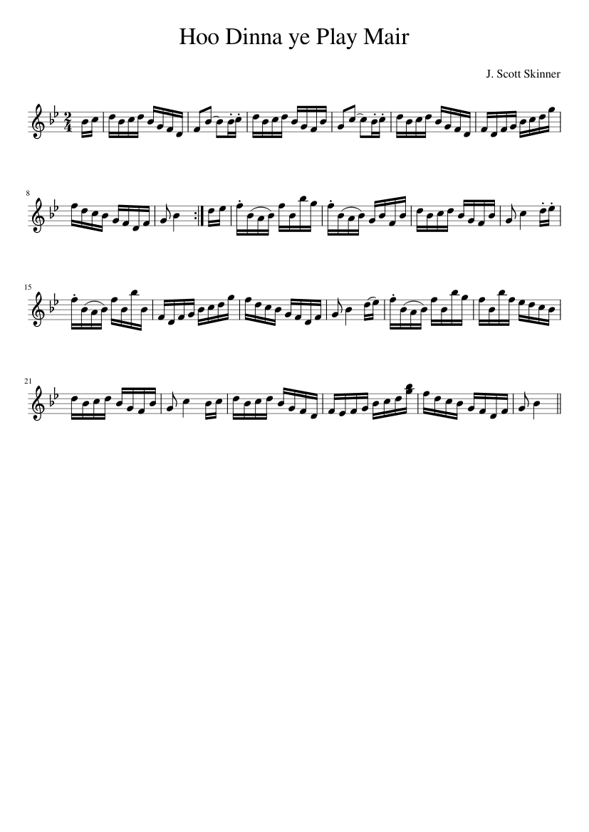 Hoo Dinna ye Play Mair