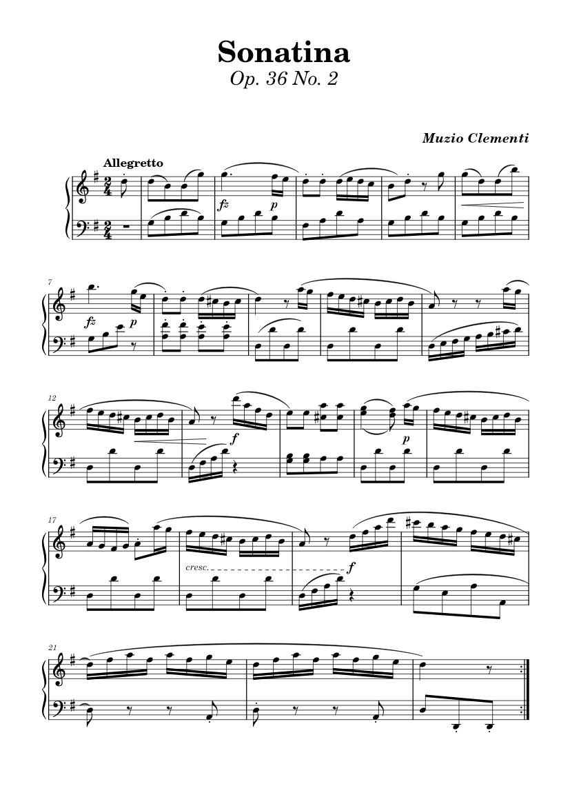 Sonatina Op.36 No.2 – Muzio Clementi Sheet Music for Piano (Solo ...