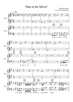 Man In The Mirror By Michael Jackson Free Sheet Music Download Pdf Or Print On Musescore Com