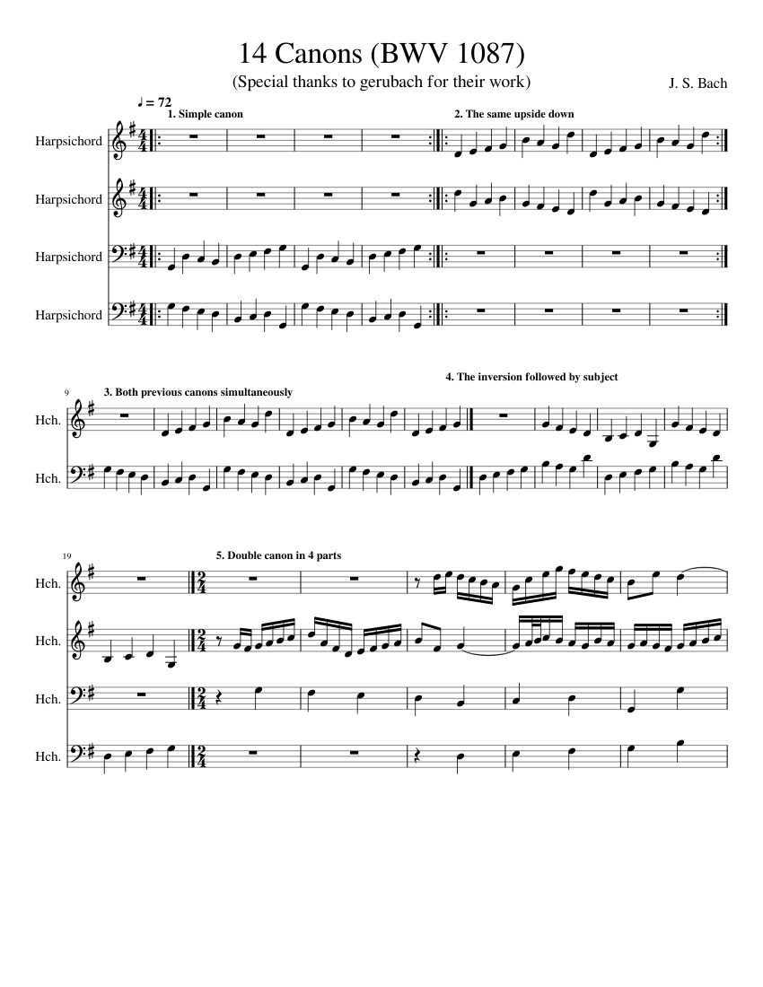 14 Canons BWV 1087