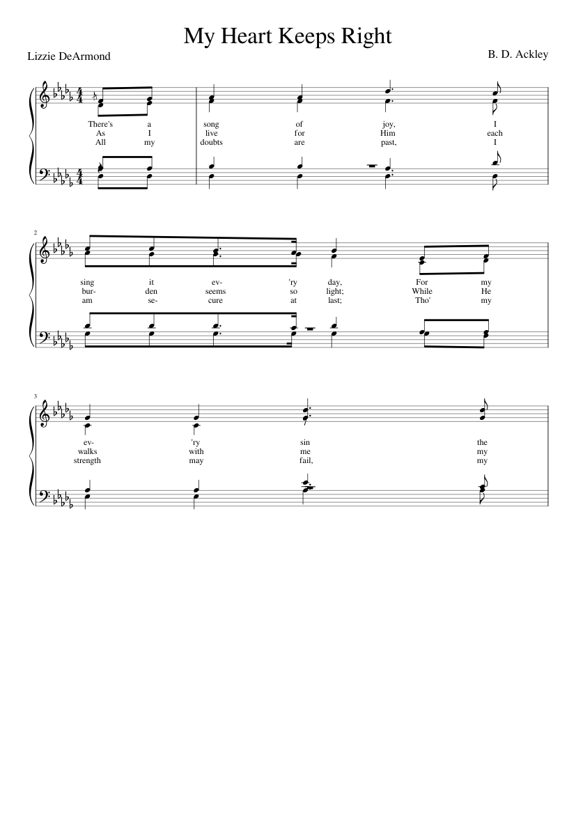 There's a song of joy I sing it ev'ry day (Ackley) - B. D. Ackley