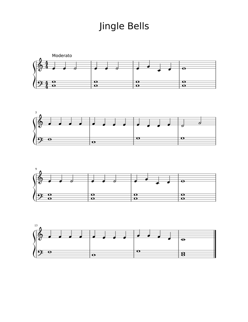Jingle Bells James Pierpont Sheet music for Piano (Solo) Easy