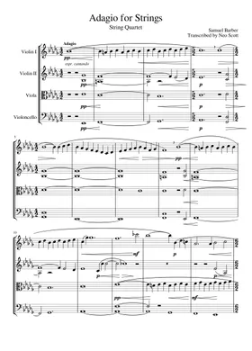 Free Adagio For Strings by Samuel Barber sheet music | Download PDF or  print on Musescore.com