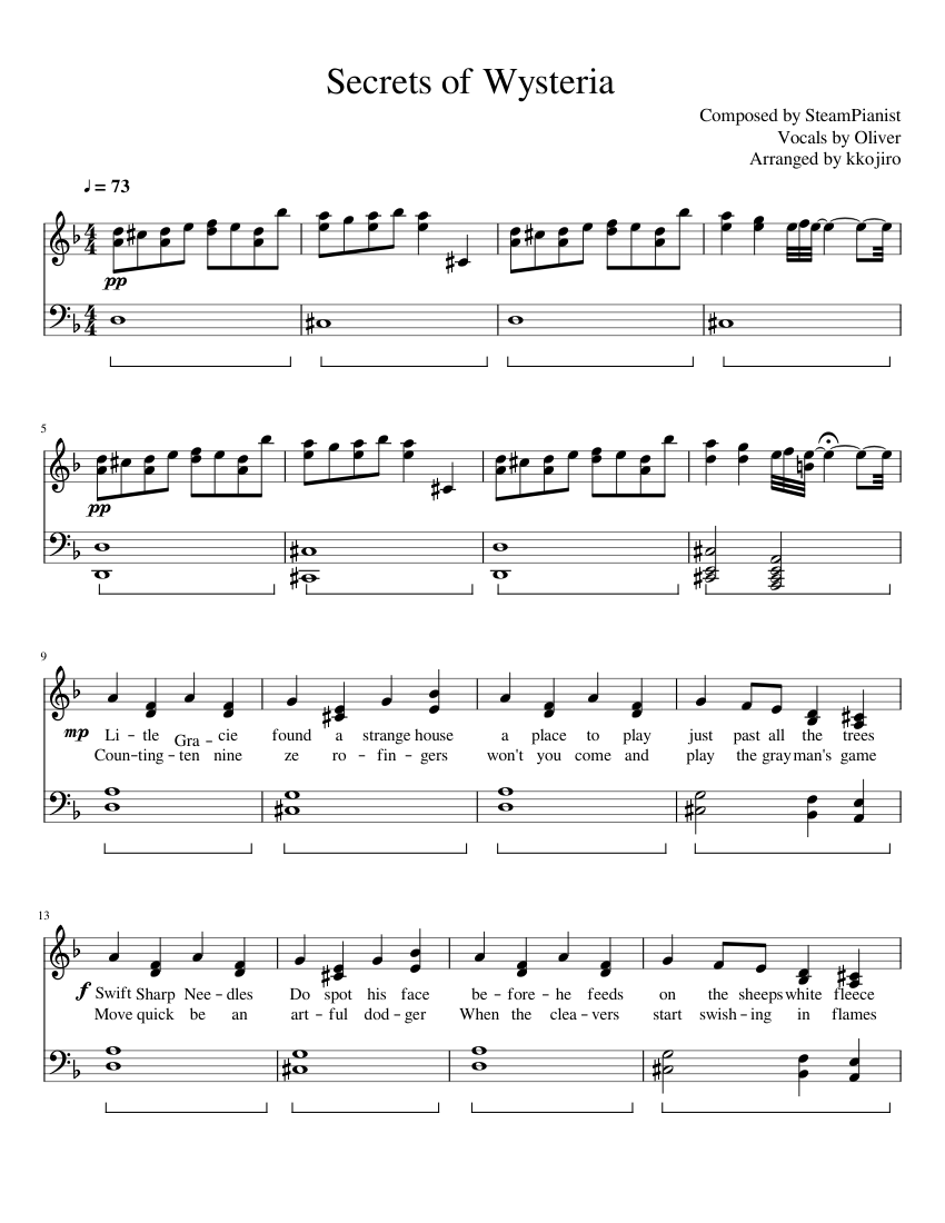 Secrets of Wysteria for piano Sheet music for Piano (Solo) Easy |  Musescore.com