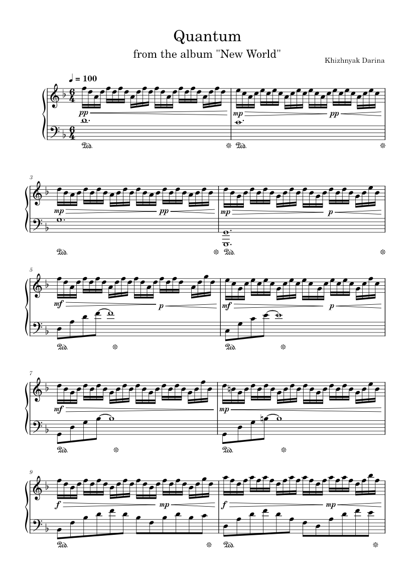 Quantum - Khizhnyak Darina Sheet music for Piano (Solo) | Musescore.com