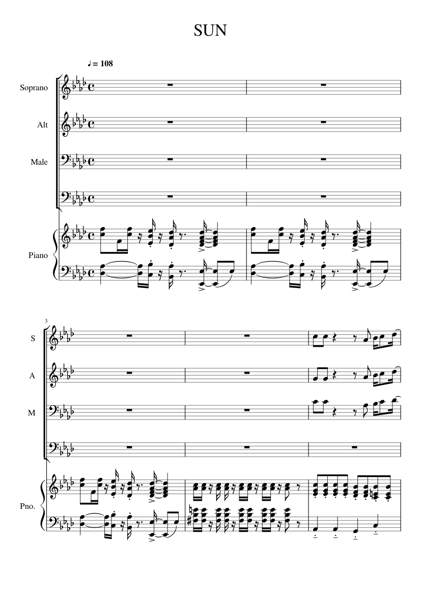 Sun Music Instruments SUN Sheet Music for Piano, Trombone, Bass voice, Trombone tenor & more ...