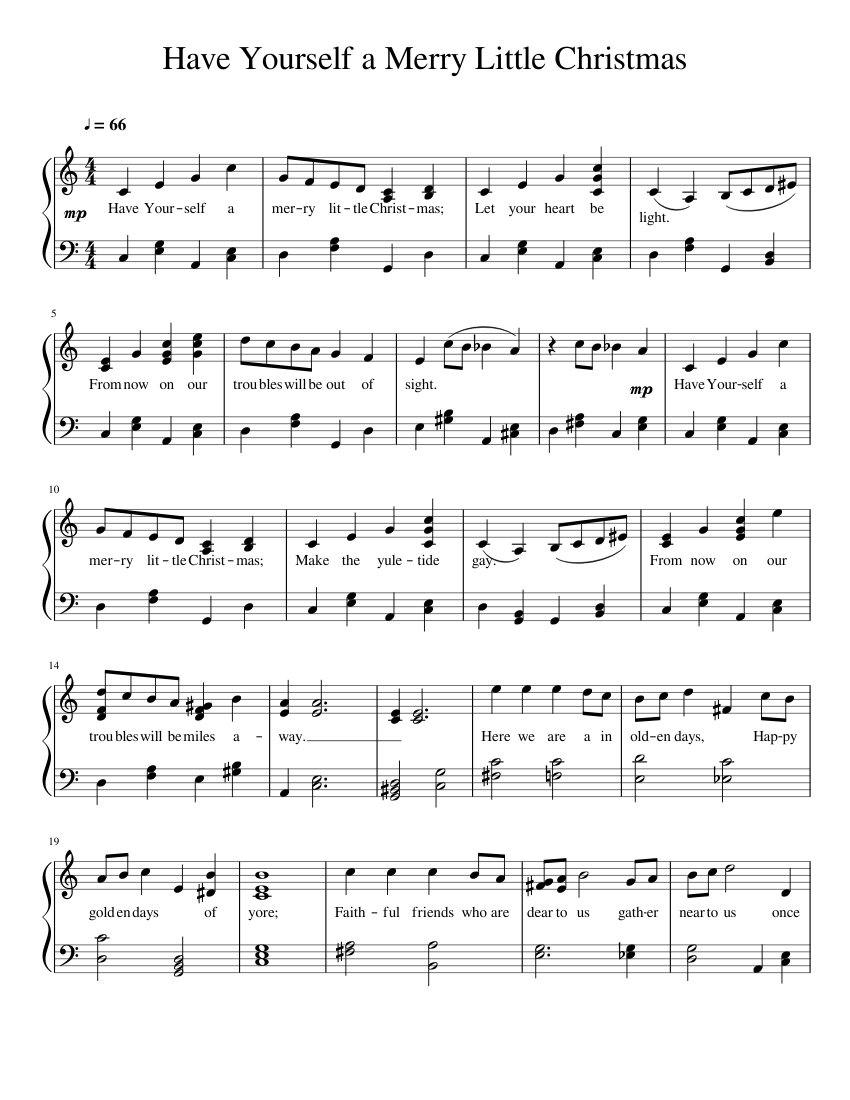 Have Yourself a Merry Little Christmas Sheet music for Piano (Solo) Easy |  Musescore.com