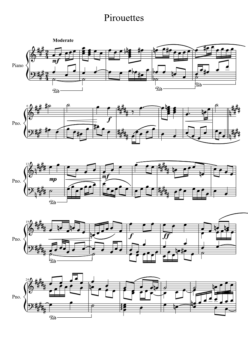COLOMER B M La Pirouette Piano partition sheet music score 