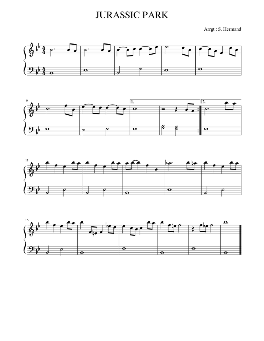 JURASSIC PARK Sheet music for Piano (Solo) | Musescore.com