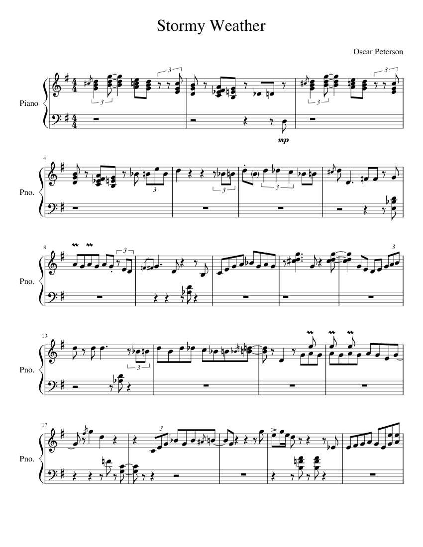 Stormy Weather Oscar Peterson Sheet music for Piano (Solo