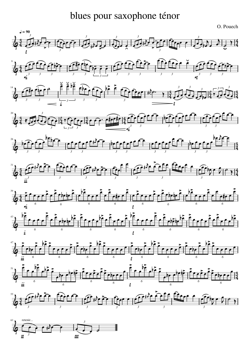 blues pour saxophone ténor