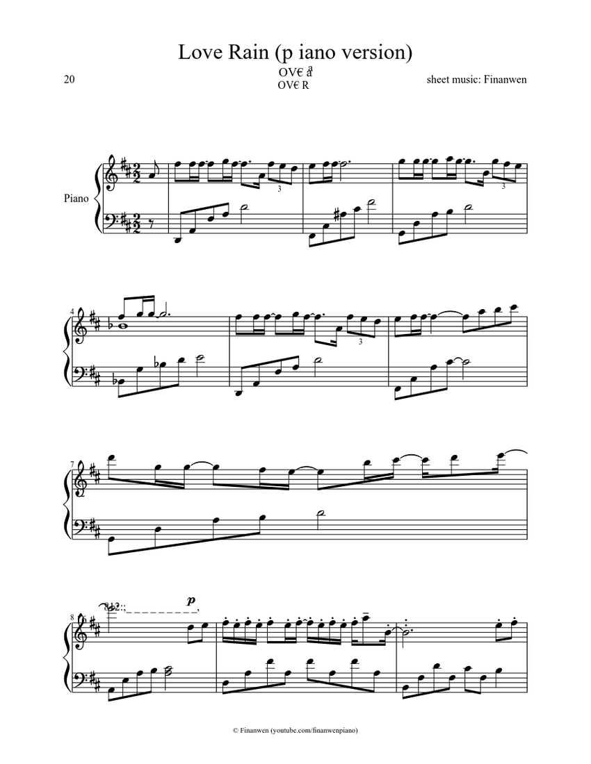 Love Rain Sheet Music For Piano Solo Musescore Com