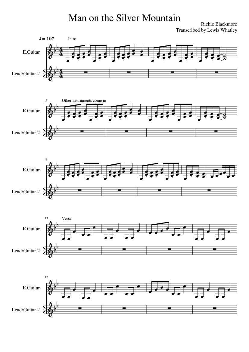 Man on the Silver Mountain - piano tutorial