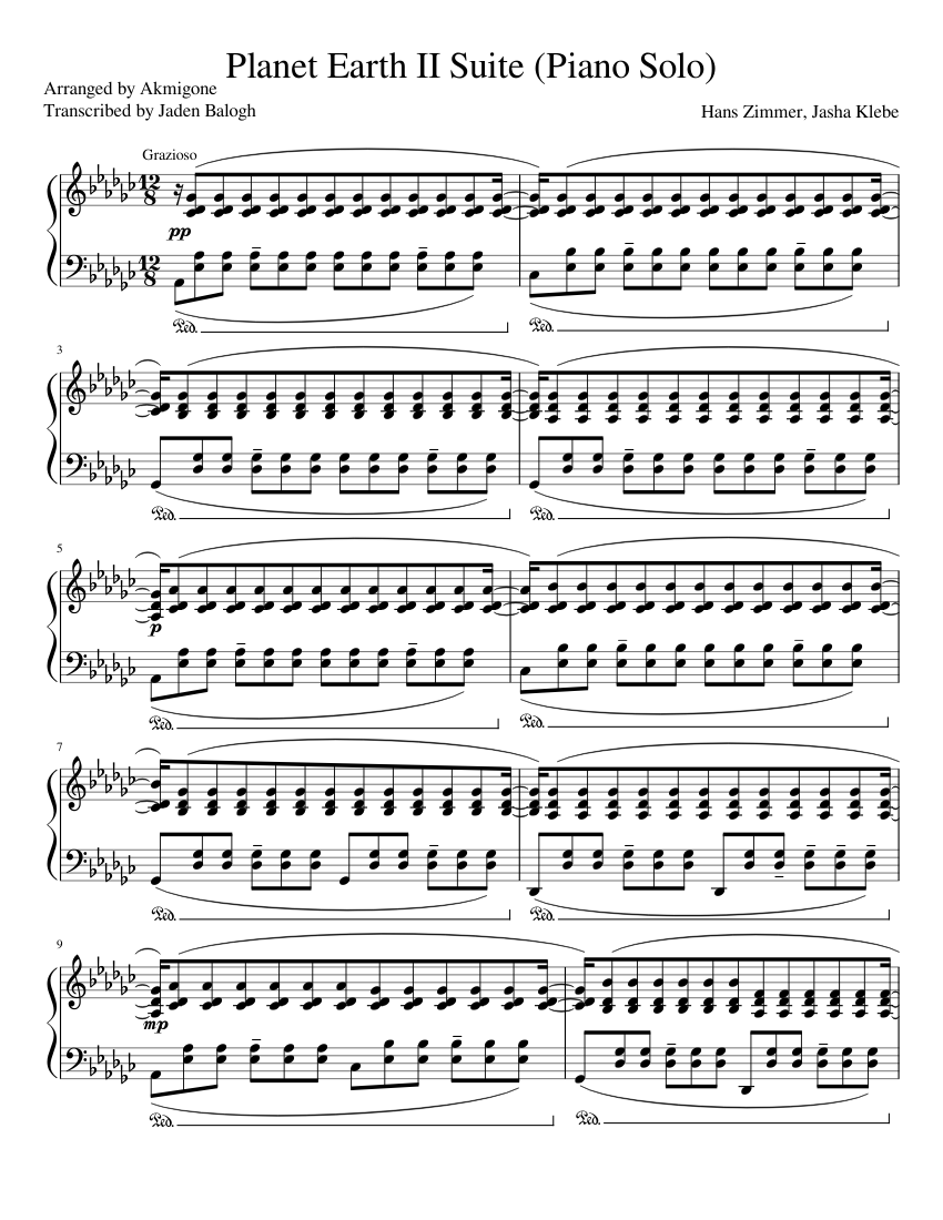 Planet Earth II Suite Piano Solo Sheet music for Piano (Solo) |  Musescore.com