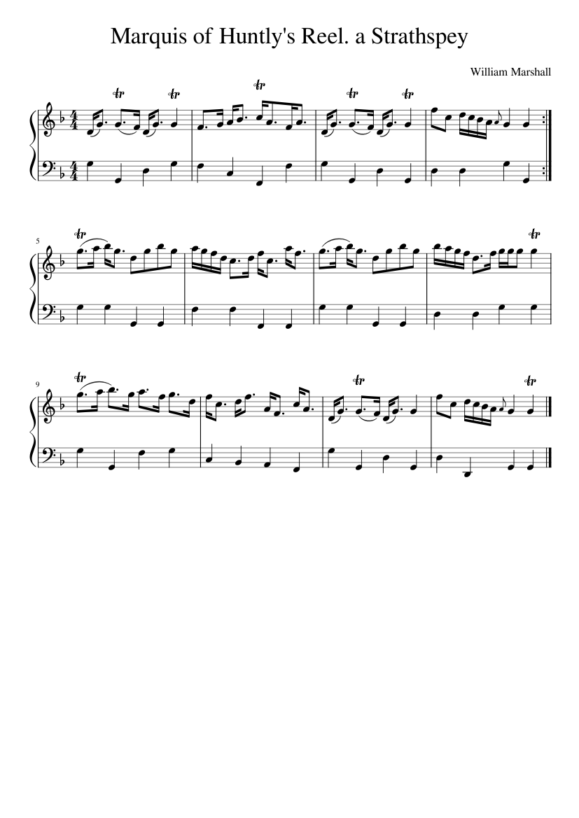 Marquis of Huntly's Reel. a Strathspey