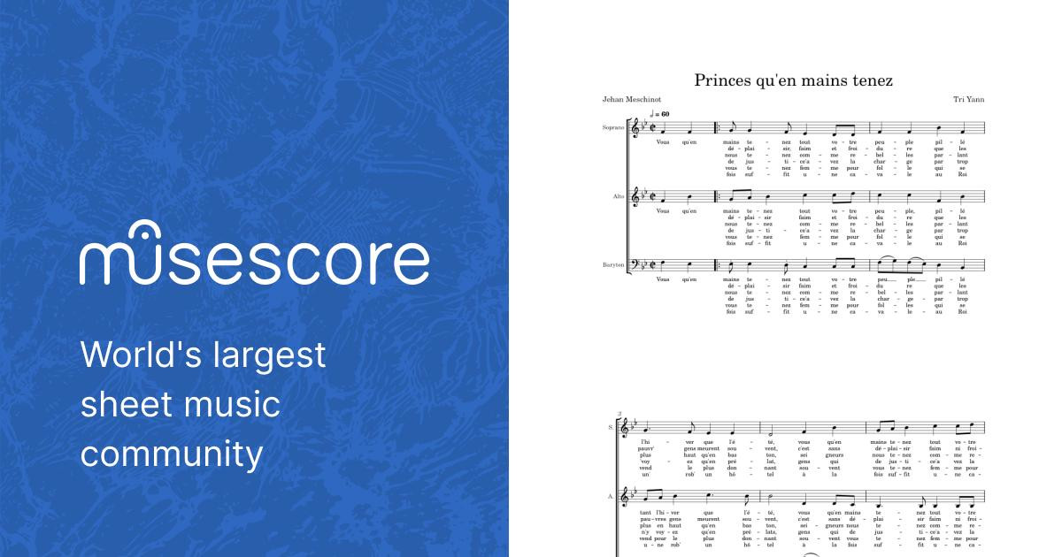 Princes qu'en mains tenez – Tri Yann Sheet music for Soprano, Alto,  Baritone (SATB) | Musescore.com