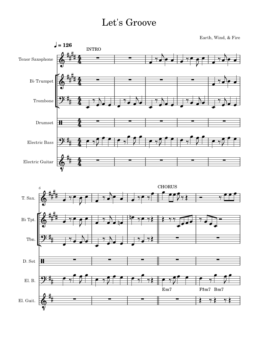 Lets Groove Earth Wind Fire Let s Groove EW F Sheet Music For Lets groove earth wind fire let s groove ew f sheet music for