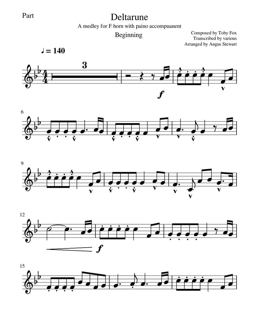 Solemn Melody: 1st F Horn: 1st F Horn Part - Digital Sheet Music Download