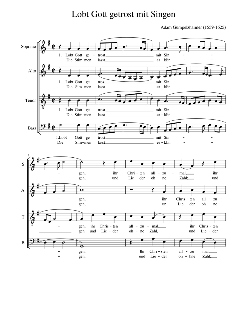 Lobt Gott getrost mit Singen piano tutorial