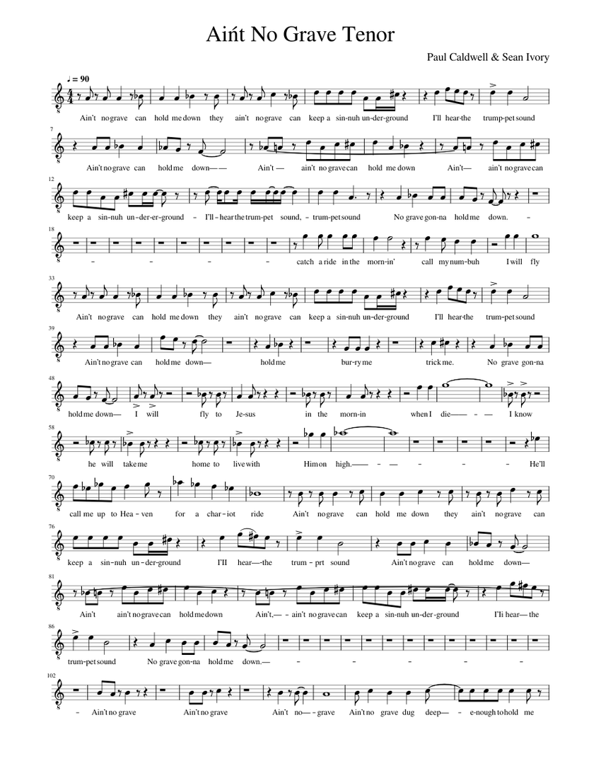 Aińt No Grave Tenor Sheet music for Piano (Solo) | Musescore.com