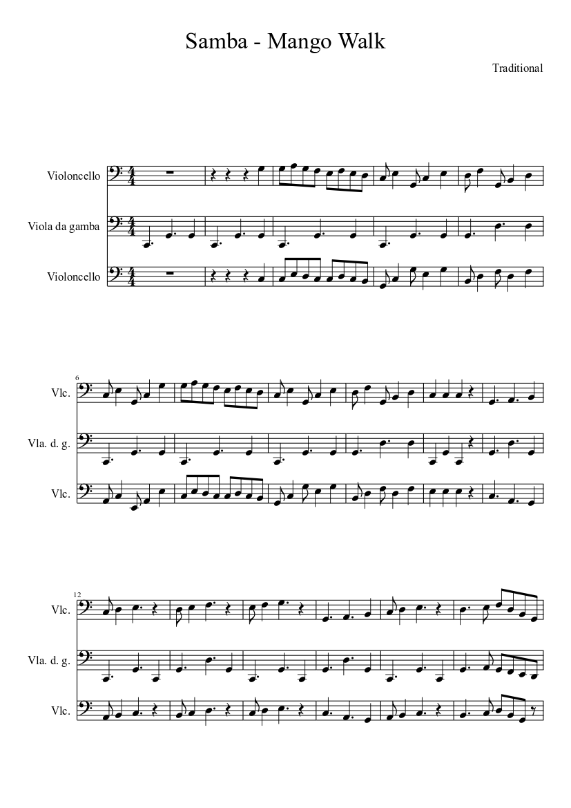 Samba2b - Mango Walk Sheet Music | MuseScore.com