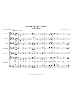 The Star Spangled Banner arranged for String Quartet Sheet music