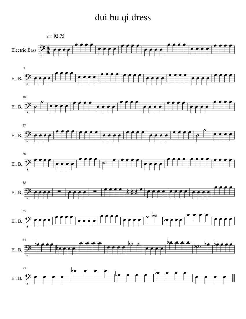 Dui Bu Qi Dress Sheet Music For Piano Bass Mixed Duet Download And Print In Pdf Or Midi Free Sheet Music Musescore Com