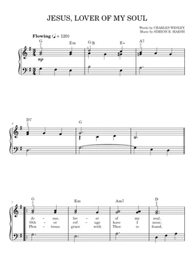 Jesus Lover Of My Soul By Charles Wesley Free Sheet Music Download Pdf Or Print On Musescore Com