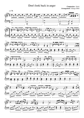 Free dont look back in anger by Oasis sheet music | Download PDF or print  on Musescore.com