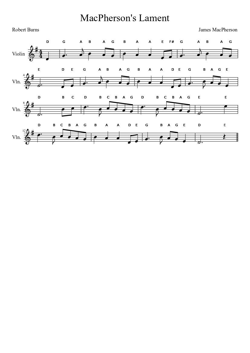 MacPherson's Lament