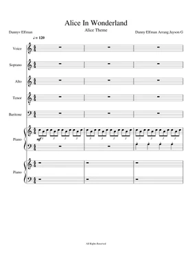 Free alice theme by Danny Elfman sheet music | Download PDF or print on  Musescore.com