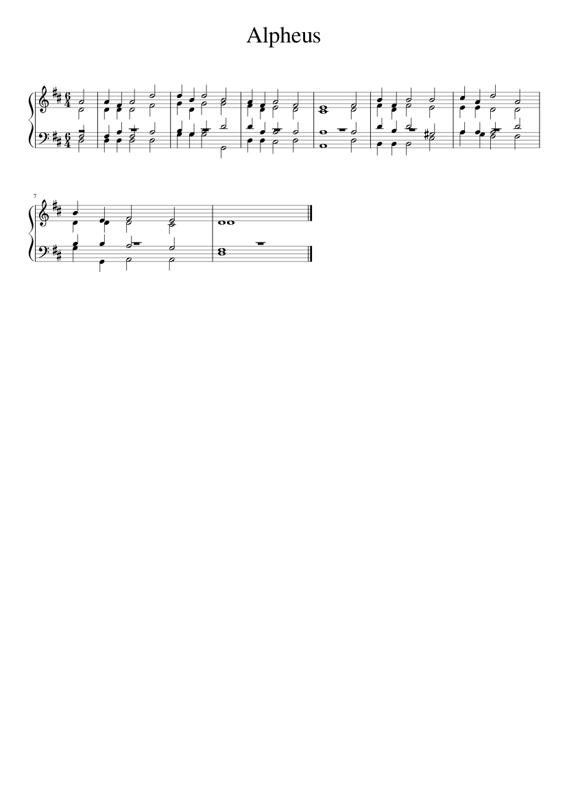 Alpheus Sheet music for Piano (Solo) Easy | Musescore.com