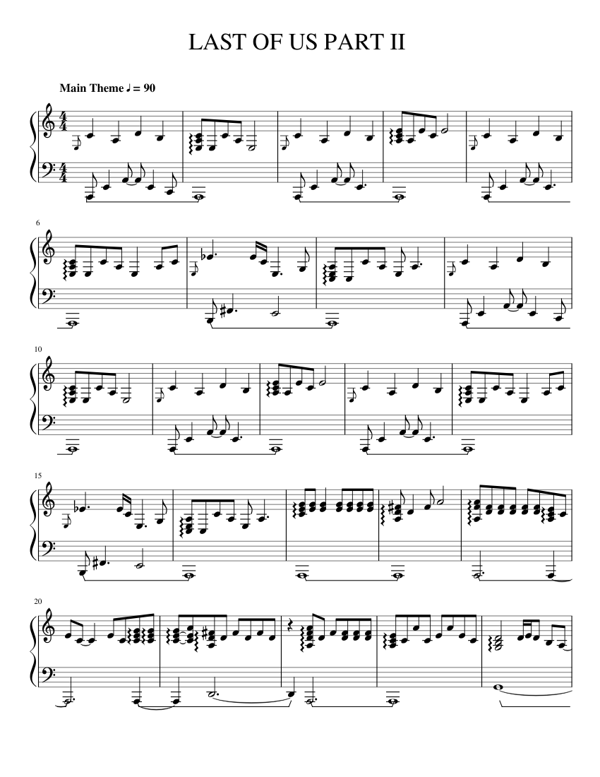Take on Me (Ellie's Ver.) - The Last of Us 2 [Piano Arrangement] Sheet  music for Piano (Piano-Voice) Easy