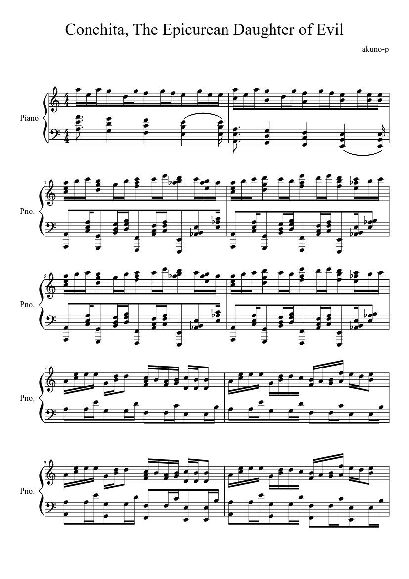 Conchita, The Epicurean Daughter of Evil. Sheet music for Piano (Solo) |  Musescore.com
